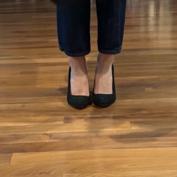 Zara Suede Colourblock Black Pumps with Purple Heel - Picture 6 of 7